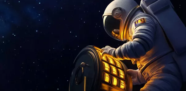 dans l'espace avec les étoiles